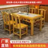 Nueva Mesa de Comedor Estilo Chino de Madera Maciza para Restaurante, Tablero de 50 mm de Espesor, Mesa de Comedor, Contratación de Mesas y Sillas para Restaurante, Barbacoa, Desayuno, Tienda de Snacks