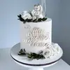 Topo de Bolo Acrílico Estilo Ins Transfronteiriço Flor e Borboleta Feliz Aniversário Suprimentos para Festa Desconto por Volume