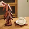 Tapete de Isolamento Térmico, Jogo Americano em Formato de Árvore, Suporte para Tigela, Porta-Copo, Jogo Americano Criativo Anti-Escaldante para Casa, Porta-Copo de Chá em Madeira Maciça, Decoração Fofa para Mesa