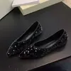 Zapatos Planos de Lentejuelas Estilo Francés para Mujer, Boca Baja, Modelo Nuevo Primavera 2025, Slip-On, de Hada, Suaves, Adecuados para Combinar con Vestidos, Mocasines