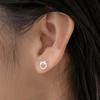S999 brincos de arco de prata esterlina para mulheres 2024 novos brincos de piercing de orelha na moda nicho doce temperamento orelha osso stud