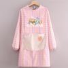 Overol de Lona Transpirable Estilo Coreano Delantal de Manga Larga Antimanchas Cocina Hogar Ropa de Trabajo de Cintura para Mujer para Adultos