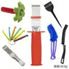 Yunbei cepillo de limpieza de aletas de condensador de aire acondicionado de plástico, herramienta de limpieza de radiador, eliminación de polvo, peinado, mango rojo
