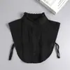 Gola Falsa de Algodão Outono e Inverno para Mulheres, Gola Decorativa, Gola Falsa com Babado, Gola Falsa Simples da Moda para Senhoras