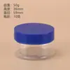 Botella de Crema de Boca Ancha Popular para Cosméticos 50g Botella de Relleno para Crema Facial Exfoliante Mascarilla para el Cabello Botella de Plástico para Mascotas Venta al por Mayor Personalizada