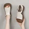 Sandalias de Plataforma para Mujer Verano Con Faldas 2026 Nuevas de Cuero Suave Punta Abierta Sandalias Romanas Damas Suela Suave Sandalias de Playa