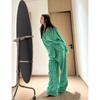 [En Stock] Pijama Rayado Nuevo de Primavera y Otoño para Mujer, Manga Larga y Pantalón Largo, Conjunto de Ropa de Casa Talla Grande, Se Puede Usar Afuera, Estilo Ins