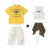 Ropa de Moda Street Dance Ropa de Hip-Hop para Actuación Infantil Traje de Hiphop Infantil Ropa de Actuación Street Dance Genial para Niños y Niñas Verano