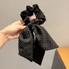 Deixe-me Deslumbrar Corda de Cabelo Estilo Igual ao de Zhao Lusi Faixa de Cabelo de Bolinhas Faixa de Cabelo com Fitas Corda de Cabelo para Rabo de Cavalo Alto Feminino Acessórios de Cabelo Elástico