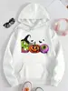 2025 Exportação Transfronteiriça Série de Halloween Padrão de Abóbora Carta Moletom com Capuz Manga Longa Solto Casaco Casual