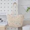 Bolsa de tecido de corda de algodão 2024 Nova cesta de praia de férias à beira-mar Bolsa de ombro nas axilas Bolsa feminina de grande capacidade