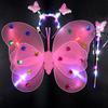 Alas Brillantes de Mariposa Juguete Infantil Decoración Trasera Regalo de Cumpleaños Falda de Estrella Femenina Varita de Hada Set de Accesorios para Pequeña Princesa