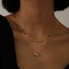 Collar Mini Burbuja 26 Letras Grandes Transfronterizo Europeo y Americano, Collar Multicapa Espiga, Regalo, Versátil y de Nicho