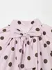 Comercio Exterior 2026 Primavera Nueva Moda Femenina Estilo Europeo y Americano Casual Holgada Versátil Camisa de Lunares con Lazo en la Espalda