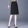 Saia de Conjunto Simples Feminina Outono 2026 Nova Cintura Alta Justa ao Corpo Comprimento Médio Emagrecedora Lápis Saia Profissional Midi
