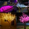 Lámpara de árbol de flor de cerezo creativa, fuente de origen, lámpara de árbol de flor de durazno LED, lámpara decorativa de árbol de flores artificiales LED para exteriores
