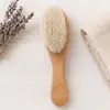 Set de Peine de Lana para Bebé Limpieza de Cabello para Recién Nacidos Peine Masajeador Peine de Madera Cepillo de Lana para Baño