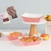Caja de barco desechable palillos horneados piel fideos fríos horneados caja de aperitivos abierta puesto bandeja de aperitivos para catering caja de cartón Kraft caja de tarjeta blanca
