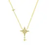 Colar Europeu e Americano da Moda Tendência Estrela e Lua Céu Estrelado com Diamantes, Corrente de Clavícula Estilo Ins, Amazon Tk Venda Quente Atacado para Mulheres