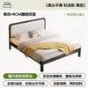 Cama de Hierro Forjado con Tapicería Suave, Base de Cama con Almacenamiento, Estructura de Acero, Uso Doméstico Minimalista Moderno, Cama Tatami Reforzada y Engrosada de 1.8m Individual/Doble