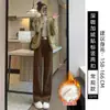 Pantalones de Pana Blancos para Mujer Invierno Más Terciopelo Rectos Casuales Petite Cintura Alta Chenilla Estrechos Pierna Ancha Largos