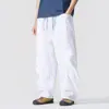 2026 Verão Finos Tamanho Grande Estilo Japonês Estilo de Hong Kong Retos de Perna Larga Unissex Seda Gelada Tendência Parachute Harem Pants