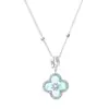 Colar de trevo de quatro folhas simples, estiloso, de luxo leve, elegante, para mulheres, único, elegante, fresco, doce, corrente versátil para a clavícula
