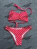Maiô Hot Spring Feminino High-end Polo Vermelho Dot Retro Biquíni Sexy Slim Maiô Thai Ins Maiô