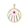 Colar Cruzado Personalizado Olho de Diabo de Cobre Versátil Banhado a Ouro Real Corrente de Clavícula com Óleo Pingado Microincrustado Presente Feminino