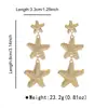 E15314 Pendientes de moda transfronteriza estilo callejero para vacaciones, pendientes personalizados de estrella martillada grande y pequeña, retazos, venta al por mayor