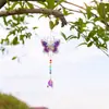 5D1pc Pintura de Piedras Diamantadas Captura Paisaje Patrón Mariposa Manualidades de Campana de Viento DIY, Pintura Diamantada Acrílica de Doble Cara
