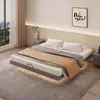 Cama flotante para dos personas con tapicería suave, cama moderna simple para dormitorio principal, cama de hierro forjado, cama de hierro tatami, cama flotante con estructura de acero