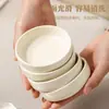 Pacote com 1/10 Pratos Cerâmicos Pequenos, Tigelas para Molho, Pratos de Frutas Cor Sólida, Louças Domésticas Estilo Ins Estilo Creme, Pratos para Molho e Vinagre