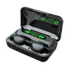 F9 Fone de ouvido Bluetooth intra-auricular redução de ruído mini-jogo e-sports sem fio tws display digital carregando tesouro fone de ouvido