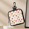 Cartera de Monedas con Estampado Floral, Bolsa de Almacenamiento Impermeable con Cremallera de Cuero Sintético, Estuche Multifuncional Mini para Auriculares
