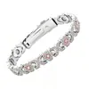 Pulsera magnética de moda europea y americana, superventas transfronteriza, lujo ligero, trébol de la suerte, aleación con incrustaciones de diamante, pulsera de joyería magnética de una sola fila para mujer