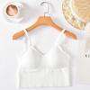 Camisola de 15 colores caqui sin costuras que envuelve el pecho, top tube de belleza espalda en U grande, cinturón ajustable, ropa interior deportiva sin aros