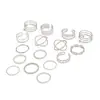 Moda Transfronteriza Europea y Americana Diseño de Nicho Estilo Minimalista de Lujo Anillo para Dedo Índice Conjunto Apilable de Anillos para Mujeres