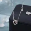 Collar Elegante de Plata Pura S999 con Corazón Mobius y Circonita, Cadena Delicada y Sofisticada para Clavícula para Mujeres, Disponible para Venta al por Mayor