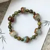 Pulsera de Cabeza de Gato Natural Linda de Bodhi para Estudiantes para Jugar con las Yemas de los Dedos y Girar Alrededor de los Dedos, Pulsera Suave de Sándalo Verde para Mujeres para Jugar