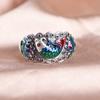 Anillo de plata esterlina plata S925 retro retro moda brocado carpa Loto anillo abierto elegante artístico estilo nacional moderno mujeres