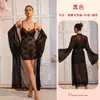 OZON Lingerie sexy de renda transparente com aro, alça fina, vestido justo, robe longo de rede 1228+8162
