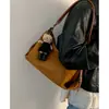 Bolsa Casual de Axila para Mulheres 2025 Outono Nova Bolsa Tote Camurça Grande Capacidade Bolsa de Ombro Simples na Moda