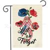 Bandera de jardín transfronteriza de gran venta para el Día de la Independencia, bienvenida, decoración floral para exteriores, bandera de jardín de lino de doble cara.