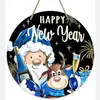 Decoración Navideña Placa Redonda de Madera para Puerta Artesanías de Madera Amazon Halloween Temporada de Nieve Colgante de Madera