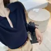 Suéter de Tricô com Gola Polo Estilo Old Money para Mulheres, Novo Estilo para o Início da Primavera, Jaqueta Casual Solta de Manga Longa Unissex Japonesa e Coreana