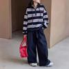 Conjunto de Sudadera Rayada para Niñas 2025 Nuevo Moda Otoñal para Niños Pantalones Casuales para Niñas Conjunto de Dos Piezas Estilo Primavera y Otoño