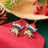 Pendientes Navideños Transfronterizos Europeos y Americanos con Nuevo Patrón, Personalizados, Sencillos, Festivos y Lindos, Pendientes de Fiesta de Acrílico Simulado para Mujer