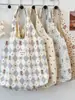 4613 Corea del Sur Verano Relieve Lindo Bolsa de Lona Diseño Nicho Bolso Tote de Gran Capacidad Bolso de Hombro Bajo el Brazo