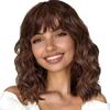 Pelucas Estilo Europeo y Americano, Cabello Rizado de Longitud Media para Mujer, con Flequillo, Patrón de Ola Oceánica, Peluca Completa de Moda, Exclusivamente para Comercio Exterior Transfronterizo, Fuente Directa